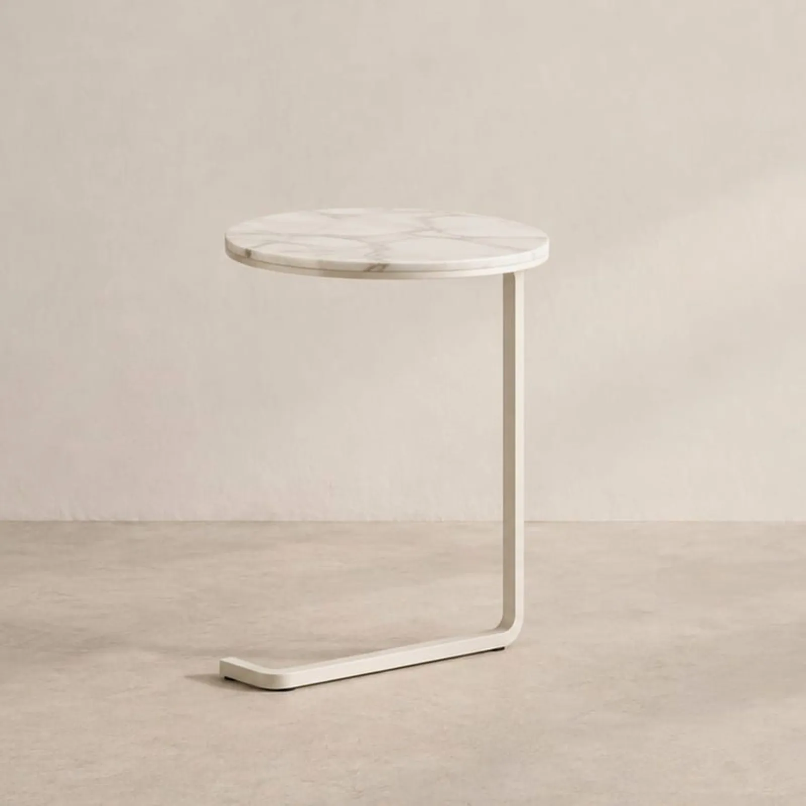 Table d’appoint Linet blanc craie