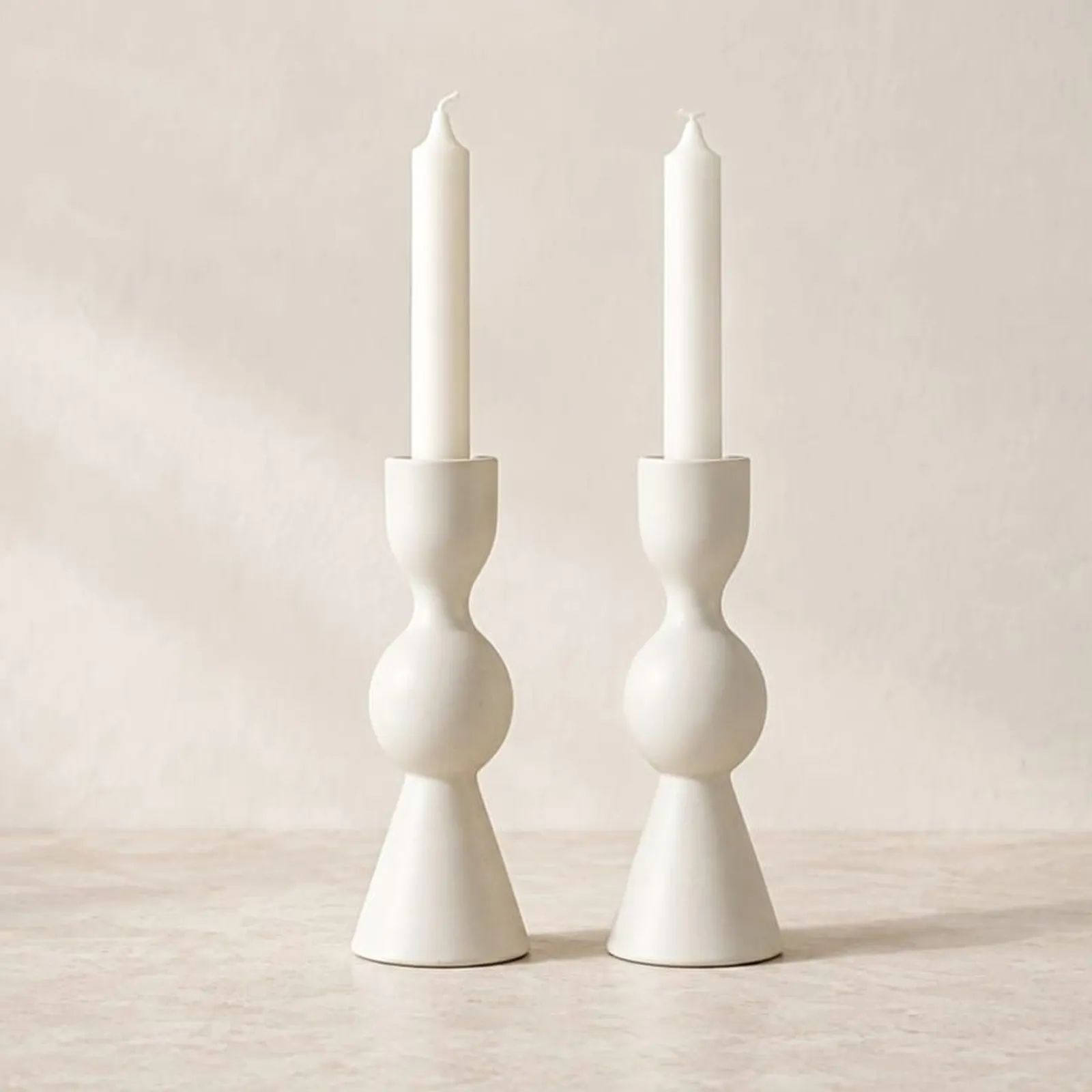 Bougeoir Oxel blanc craie III