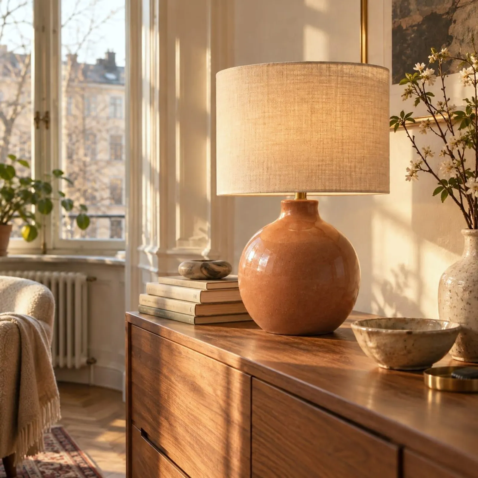 Bordslampa Hamn Kritvit - miniatyr 2