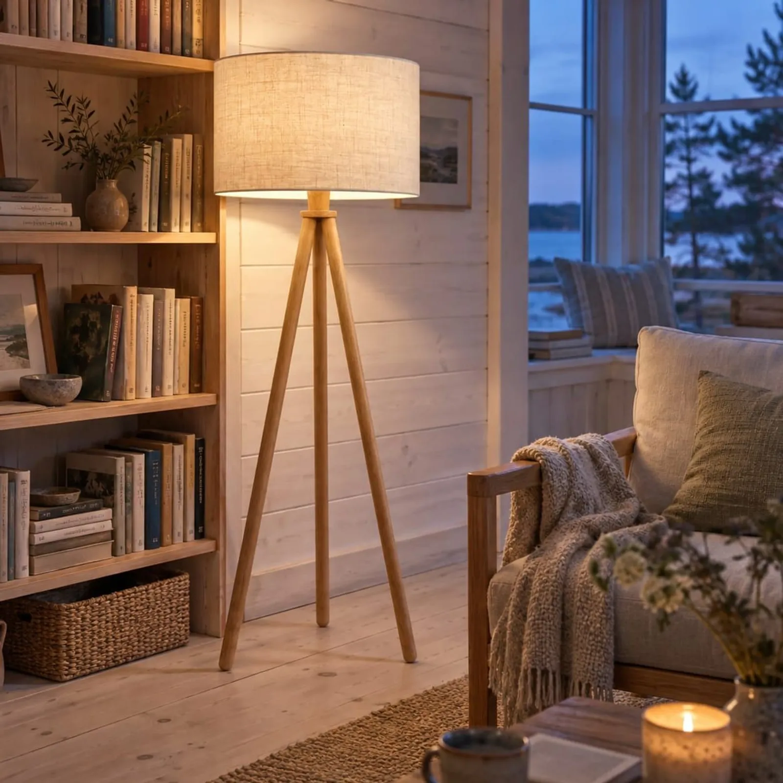 Golvlampa Hassel Natur IV - miniatyr 3