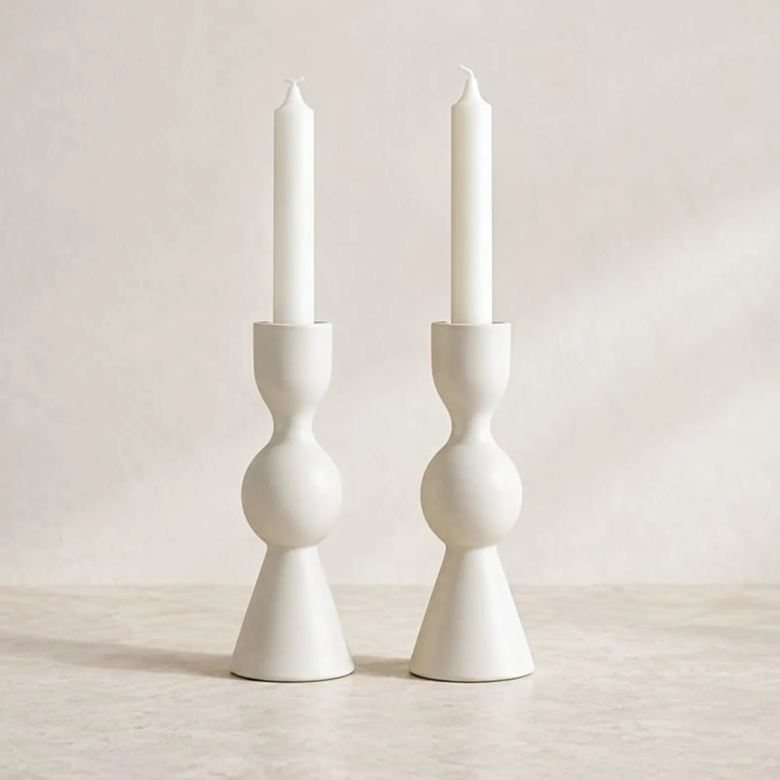 Bougeoir Oxel blanc craie II