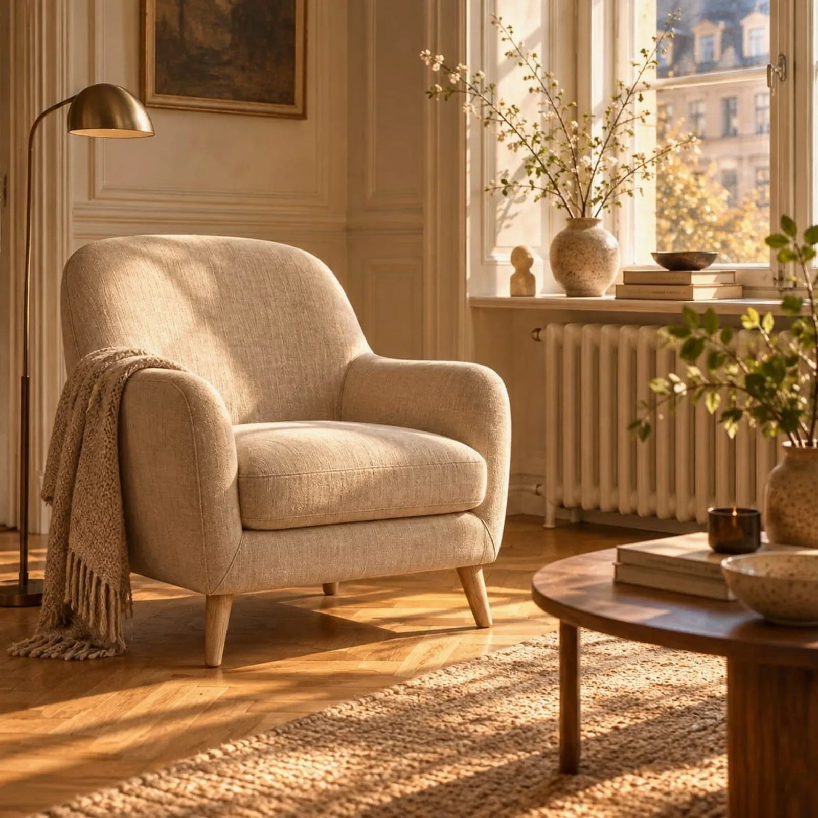 Fauteuil Lönn en lin - miniature 2