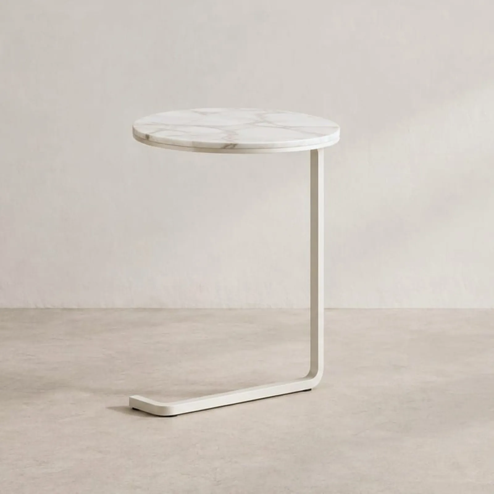 Table d’appoint Hampa blanc craie
