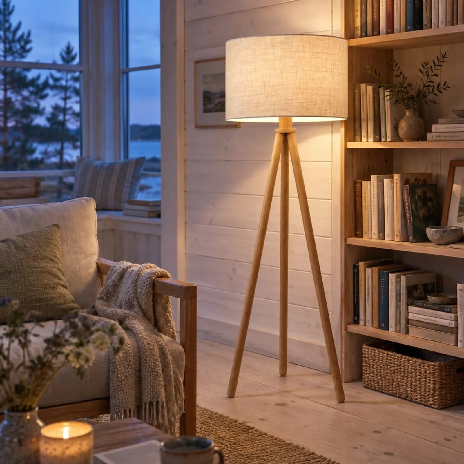 Lampadaire Dal en chêne - miniature 3