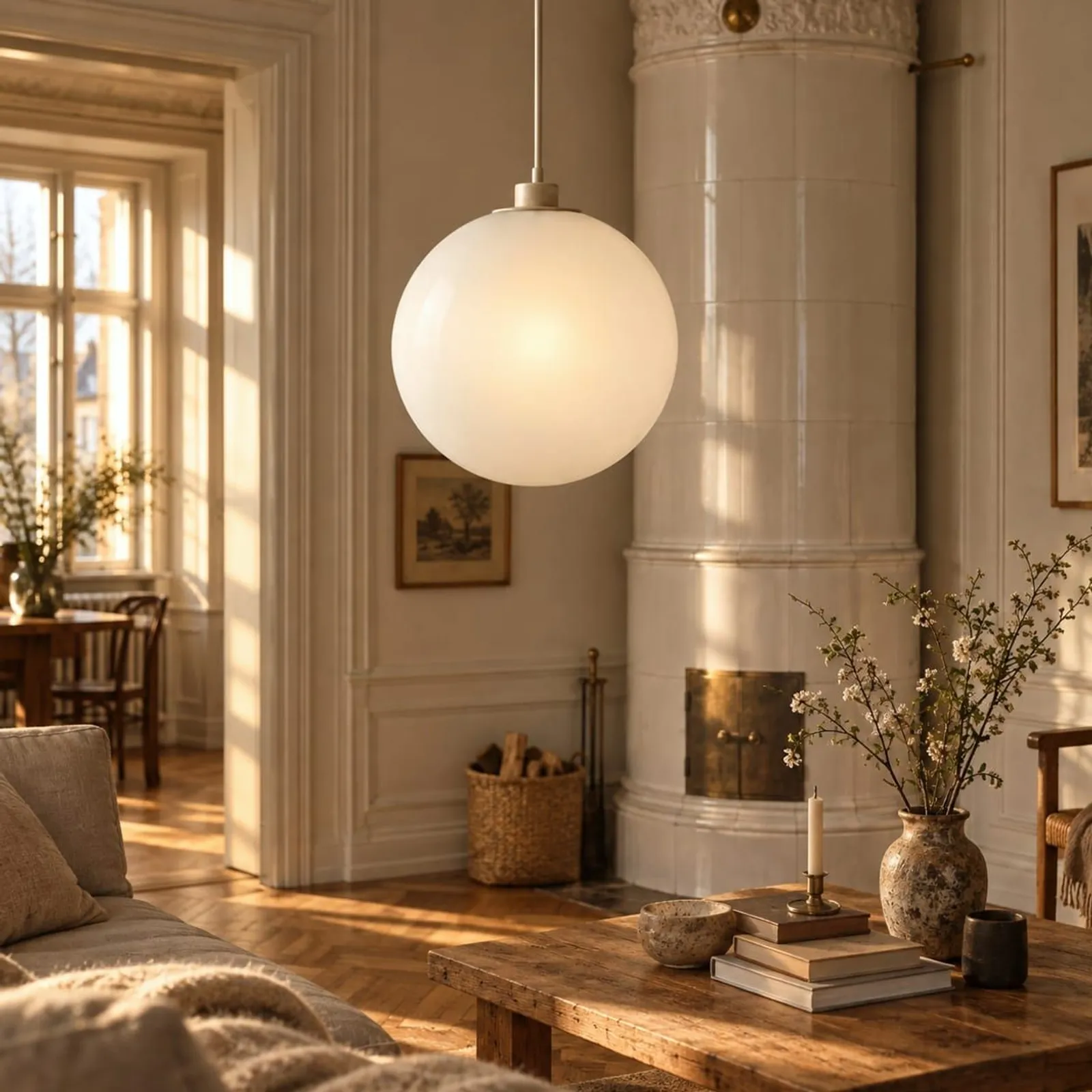 Suspension Tall en rotin - miniature 2