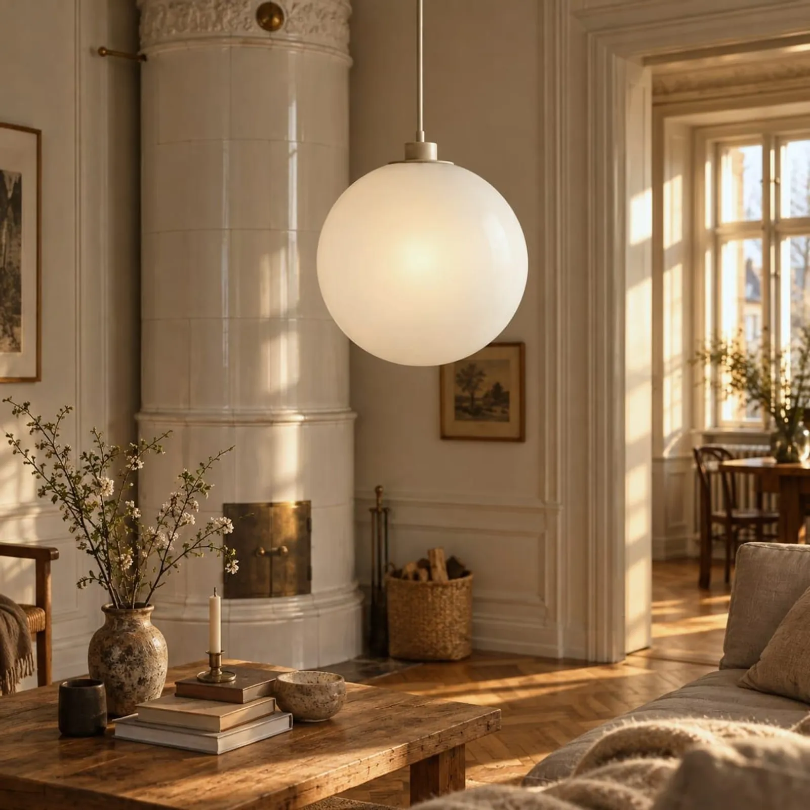 Suspension Tall blanc craie II - miniature 2