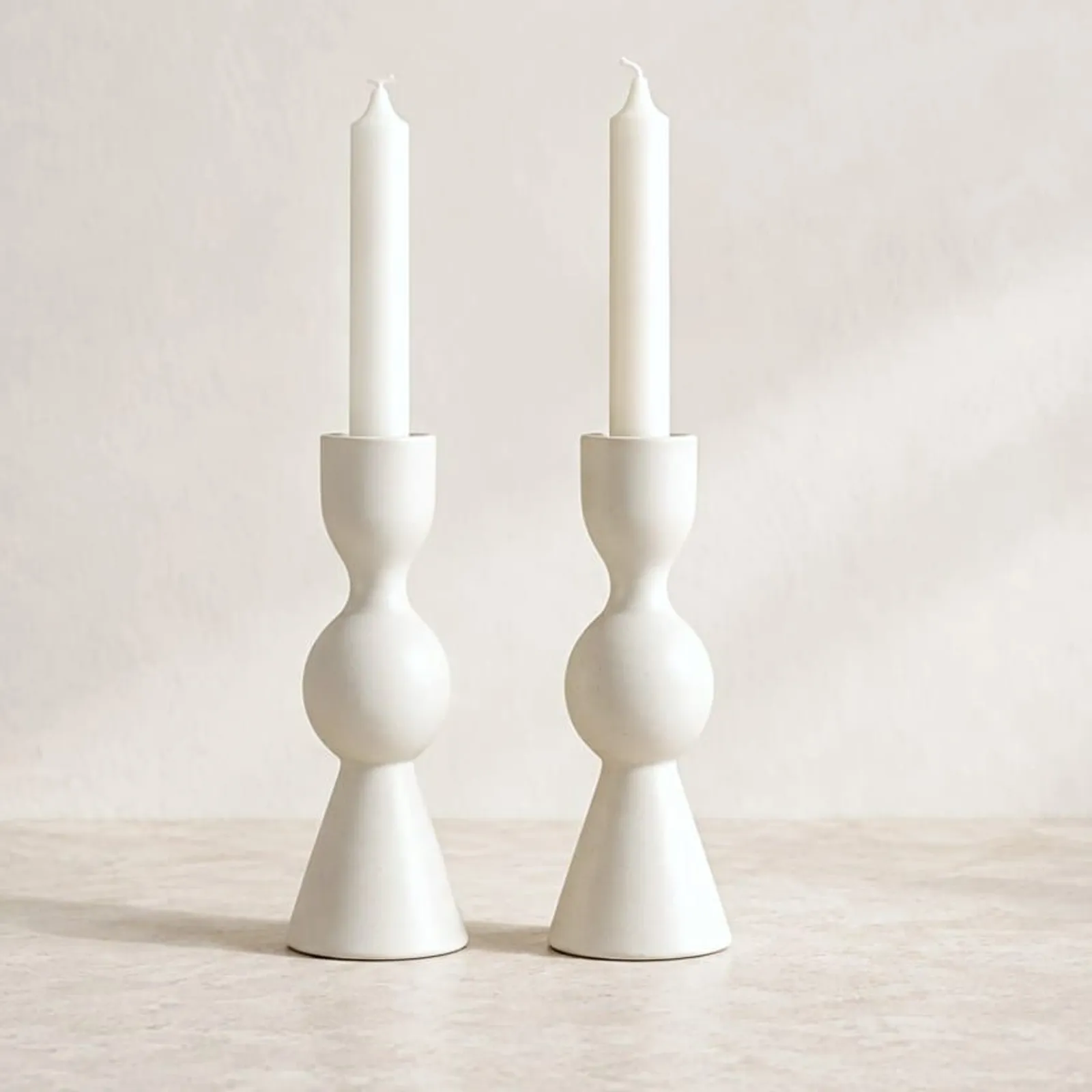 Bougeoir Mossa blanc craie