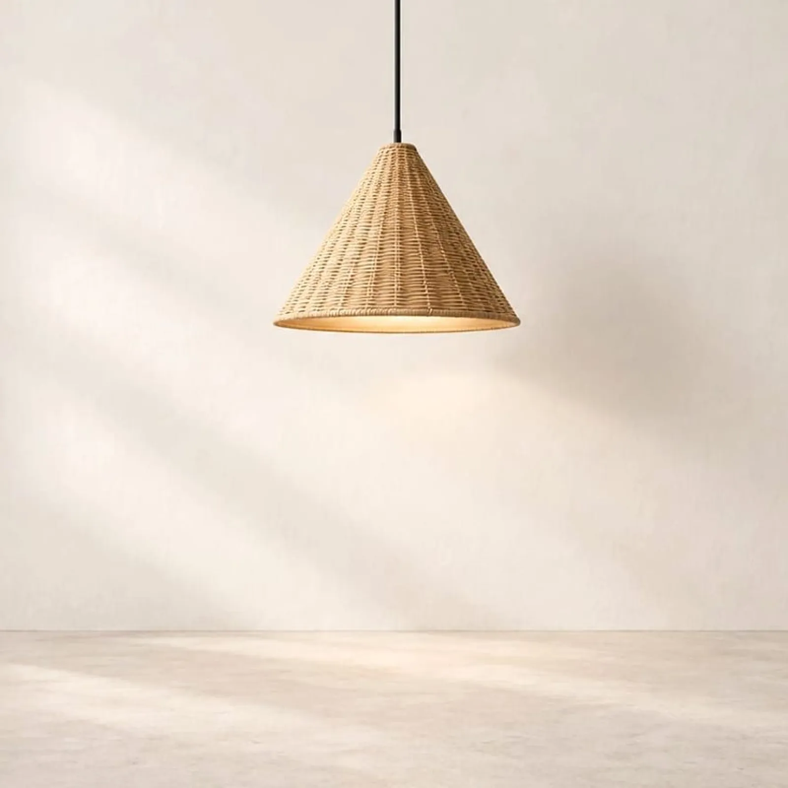 Suspension Vete en rotin - miniature 1