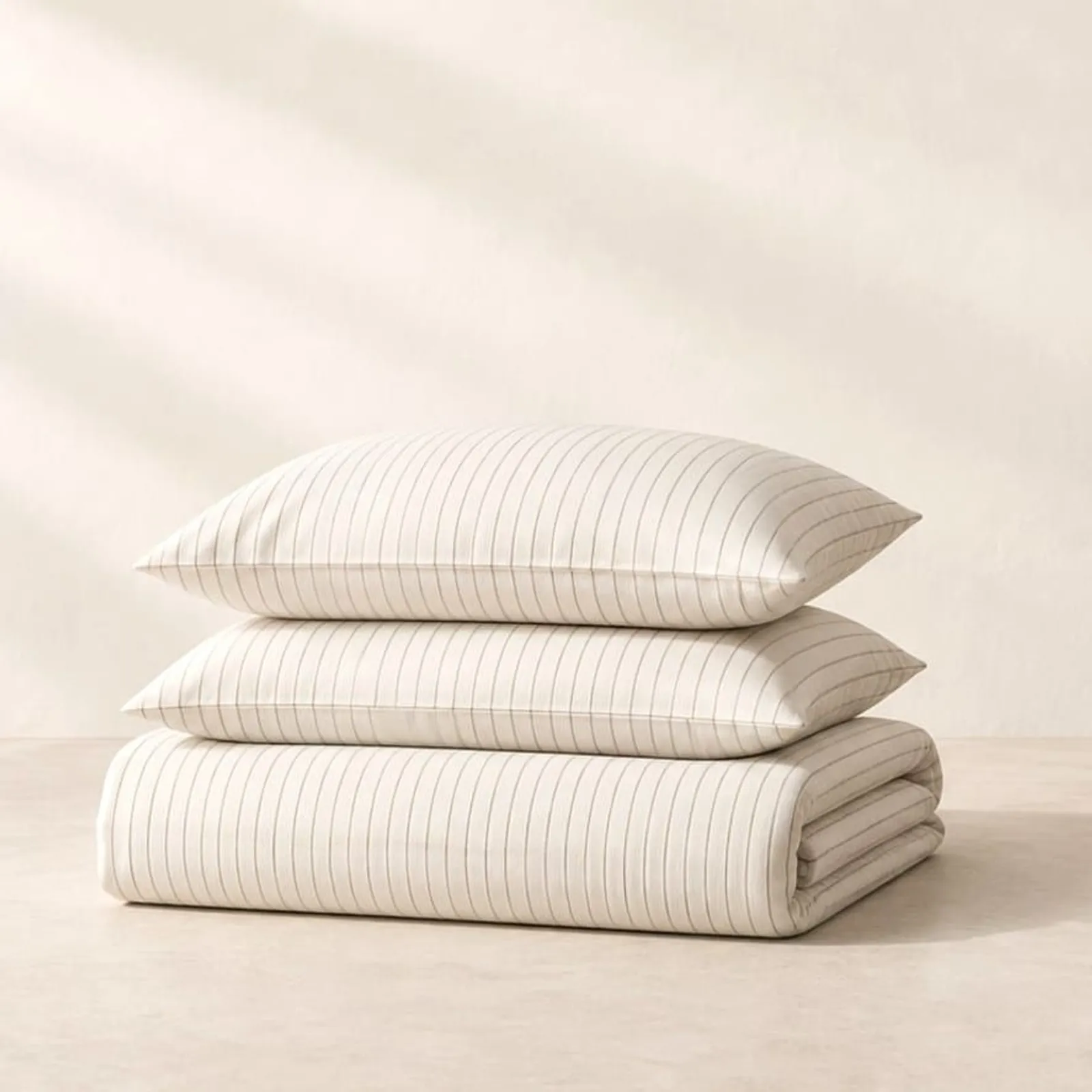 Parure de lit Korn blanc craie