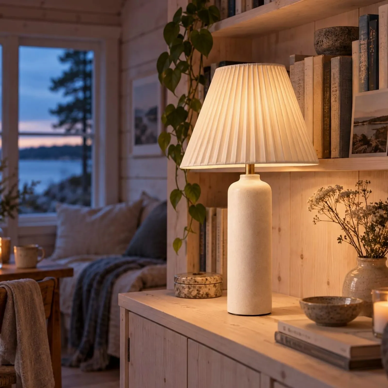 Lampe de table Kaprifol blanc craie V - miniature 2