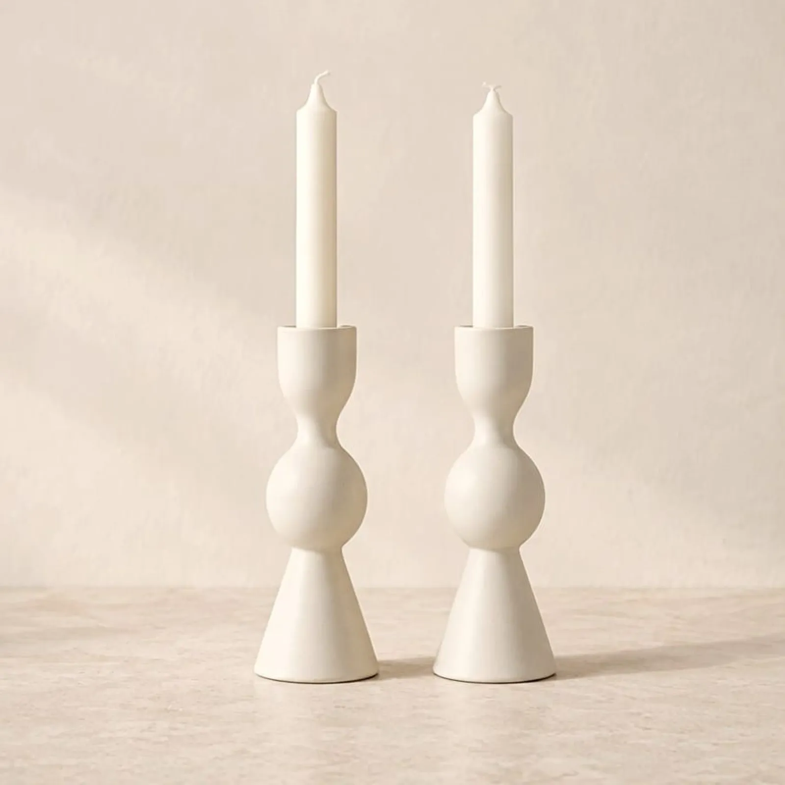 Bougeoir Mossa blanc craie II