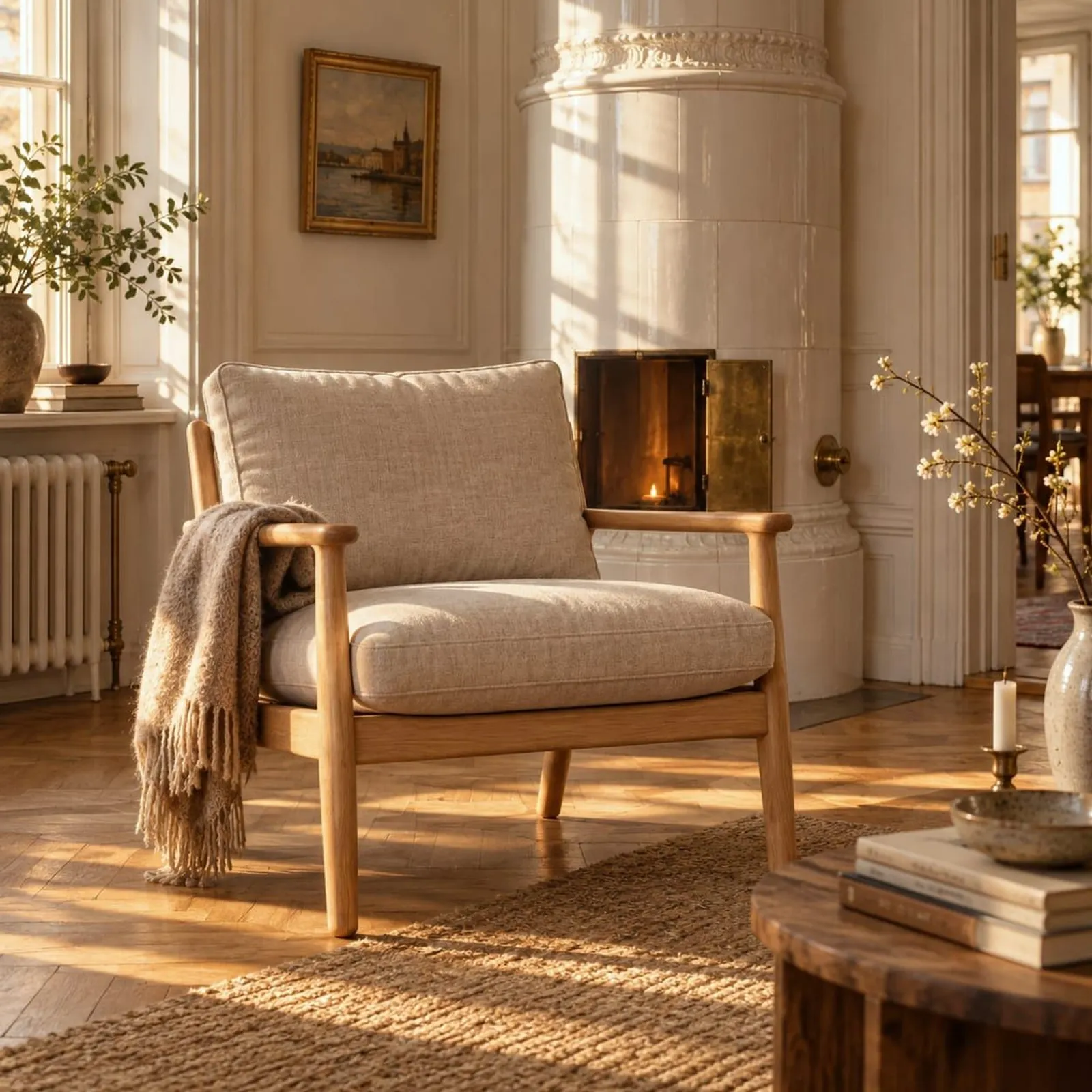 Fauteuil Hedern en lin - miniature 2