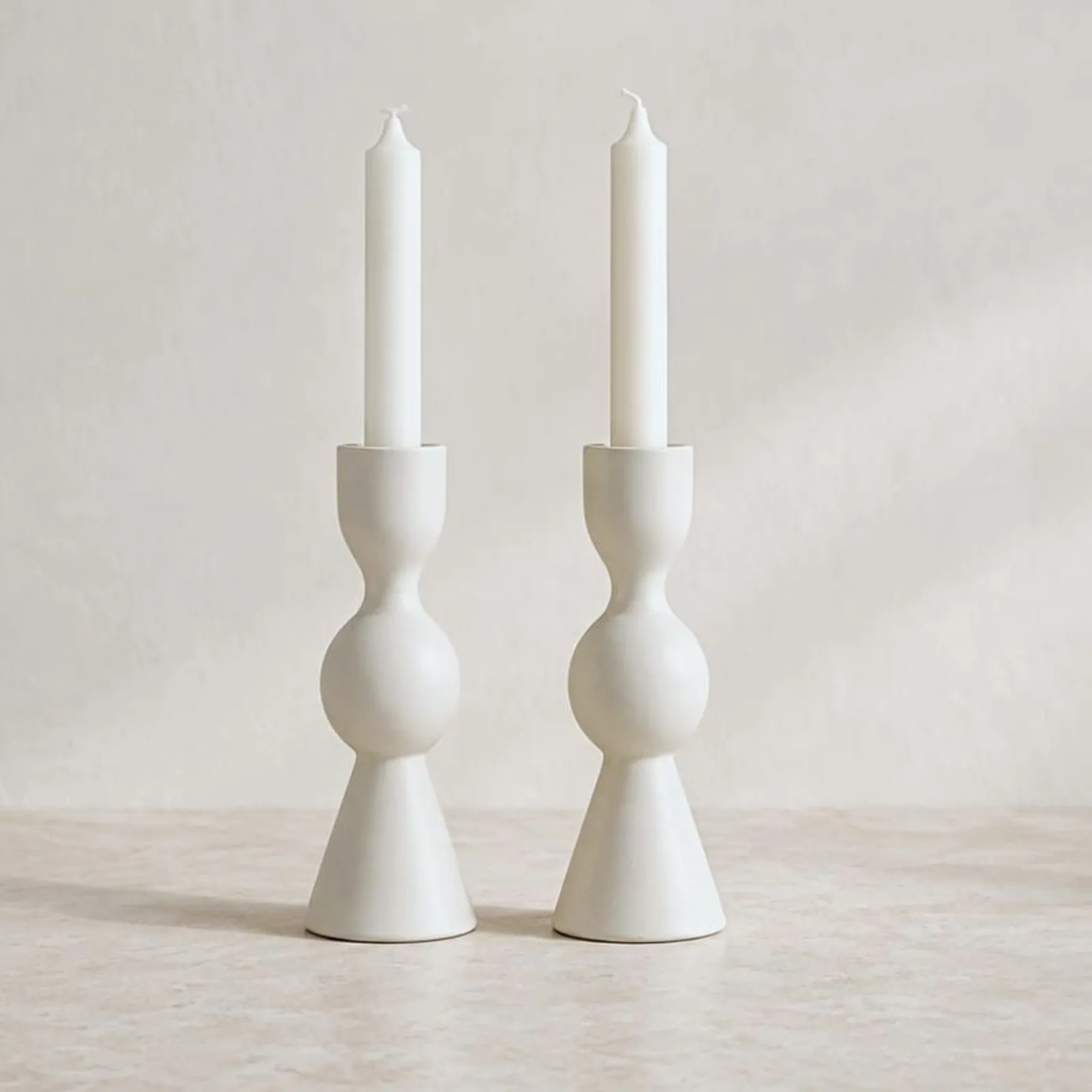 Bougeoir Ull blanc craie