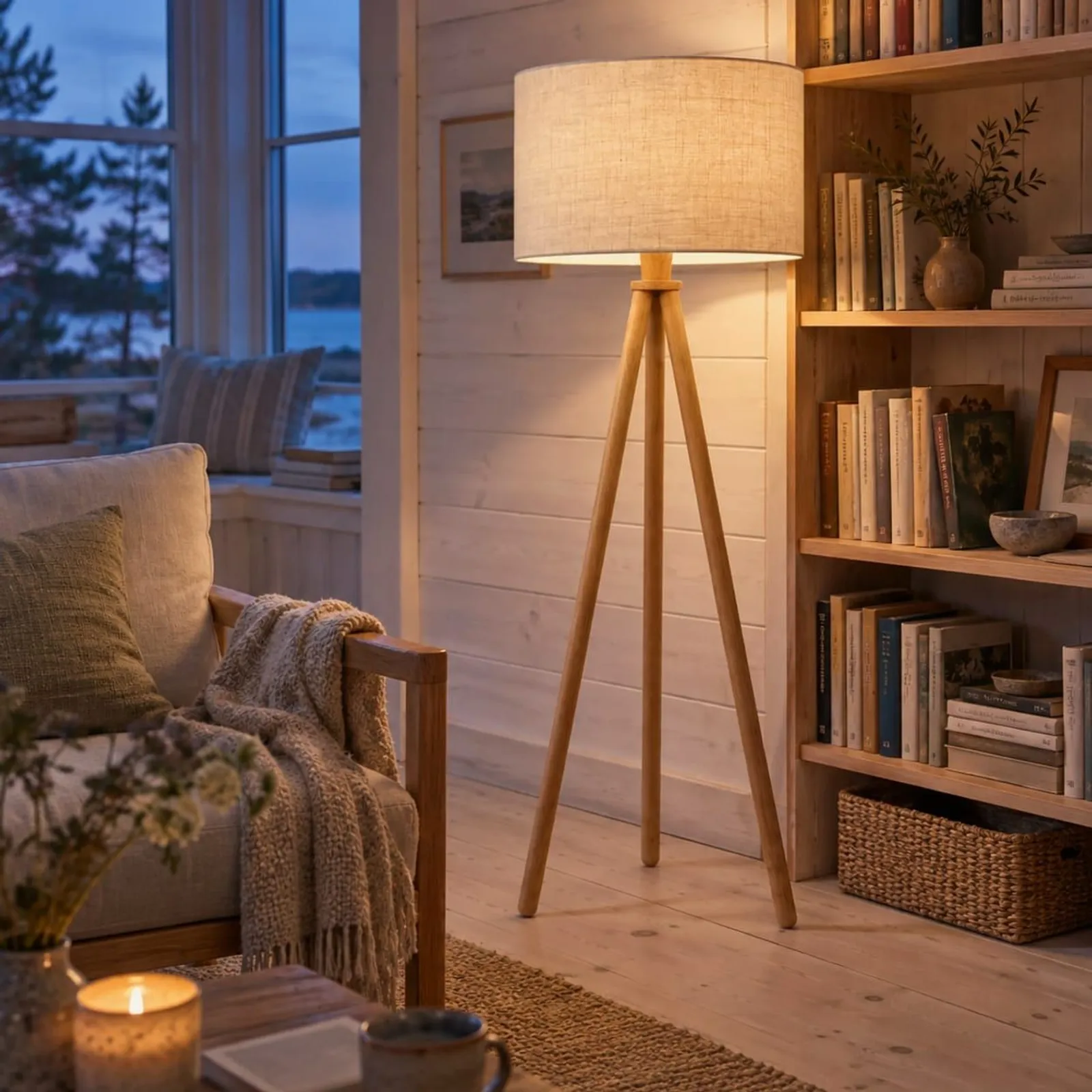 Lampadaire Hedern naturel II - miniature 3