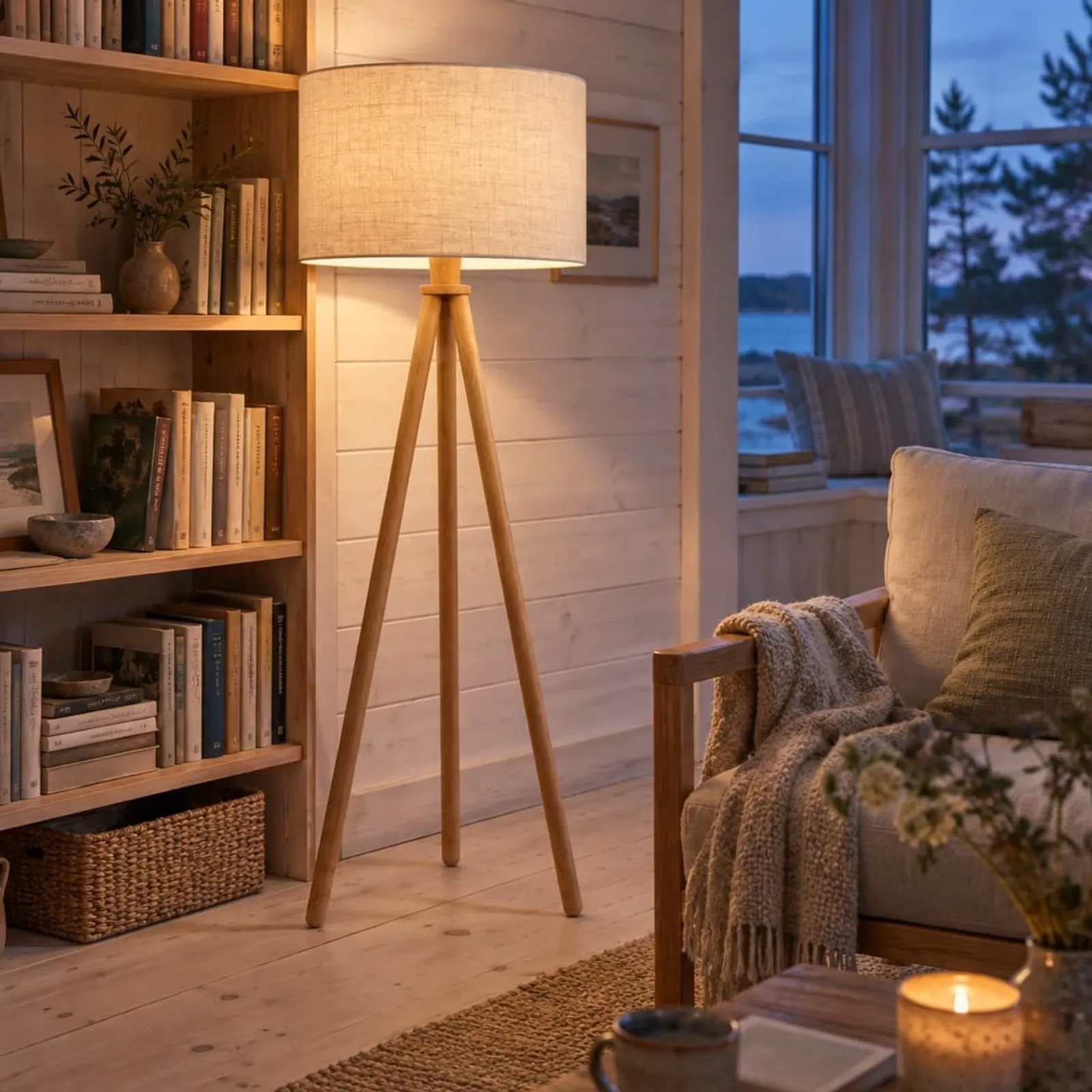 Lampadaire Timjan en chêne - miniature 3