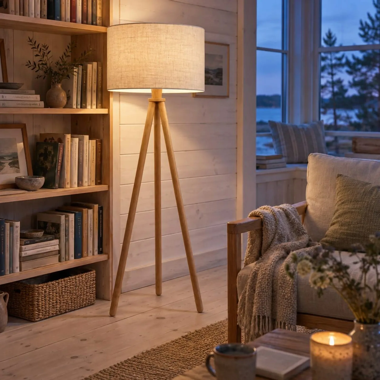Lampadaire Hedern naturel VI - miniature 3
