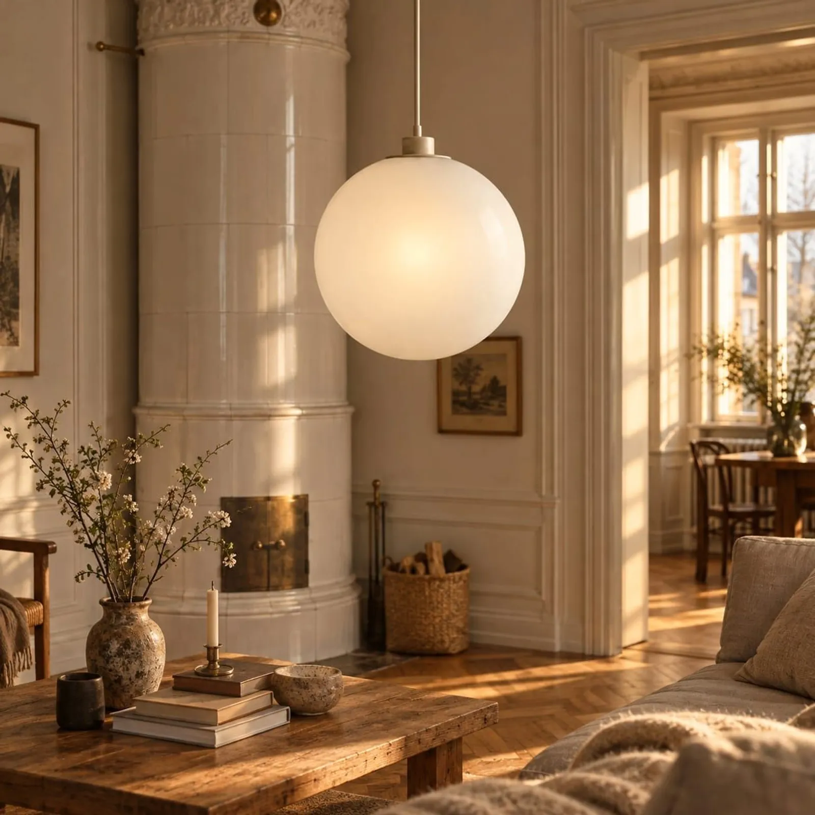Suspension Kulle blanc craie II - miniature 2