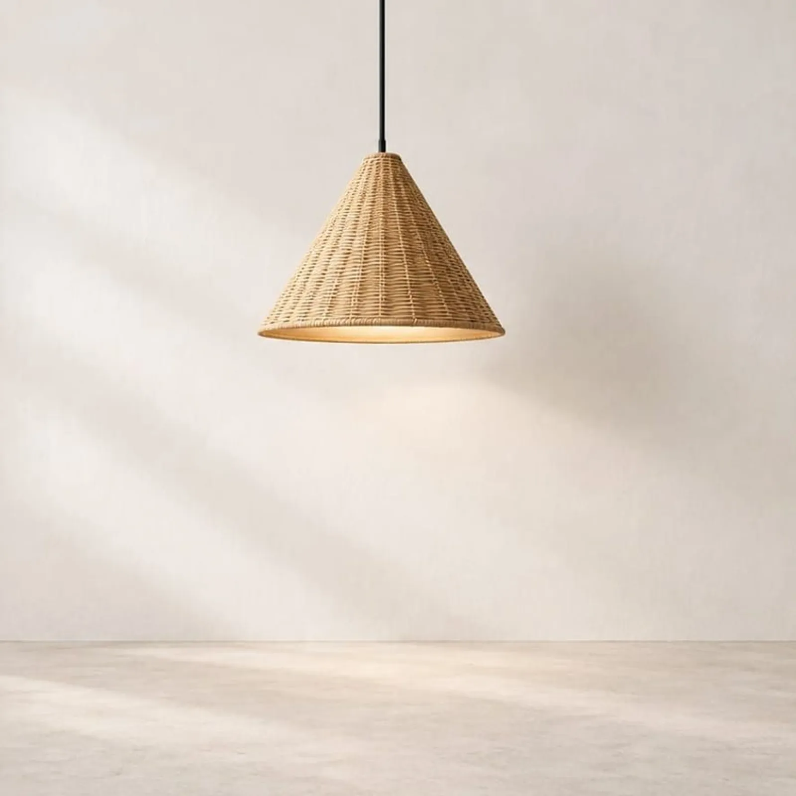Suspension Videt en rotin - miniature 1
