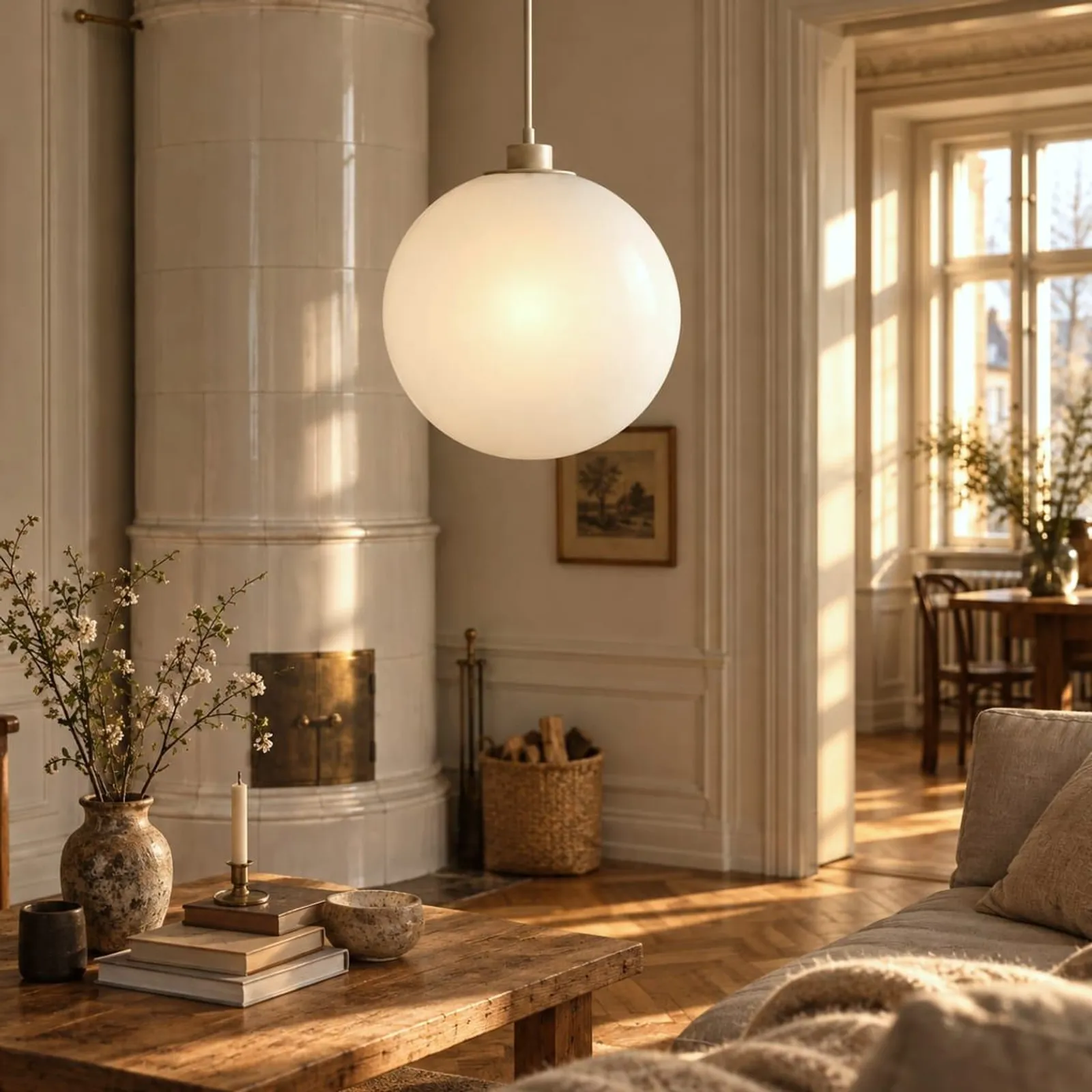Suspension Ull blanc craie - miniature 2