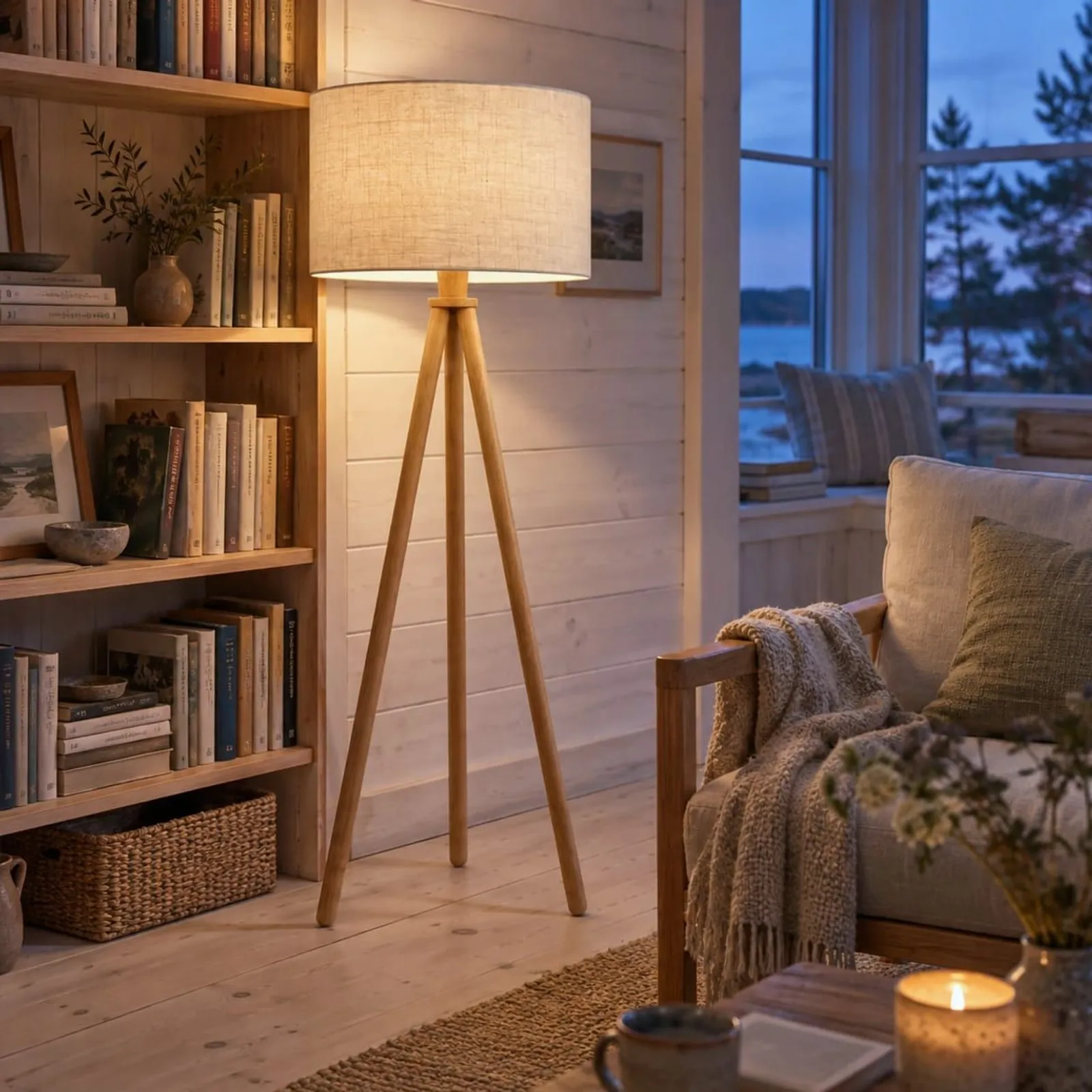 Lampadaire Linet en chêne - miniature 3