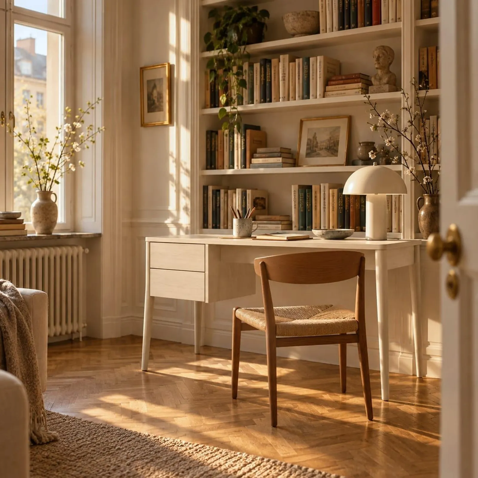 Bureau Lind blanc craie - miniature 2