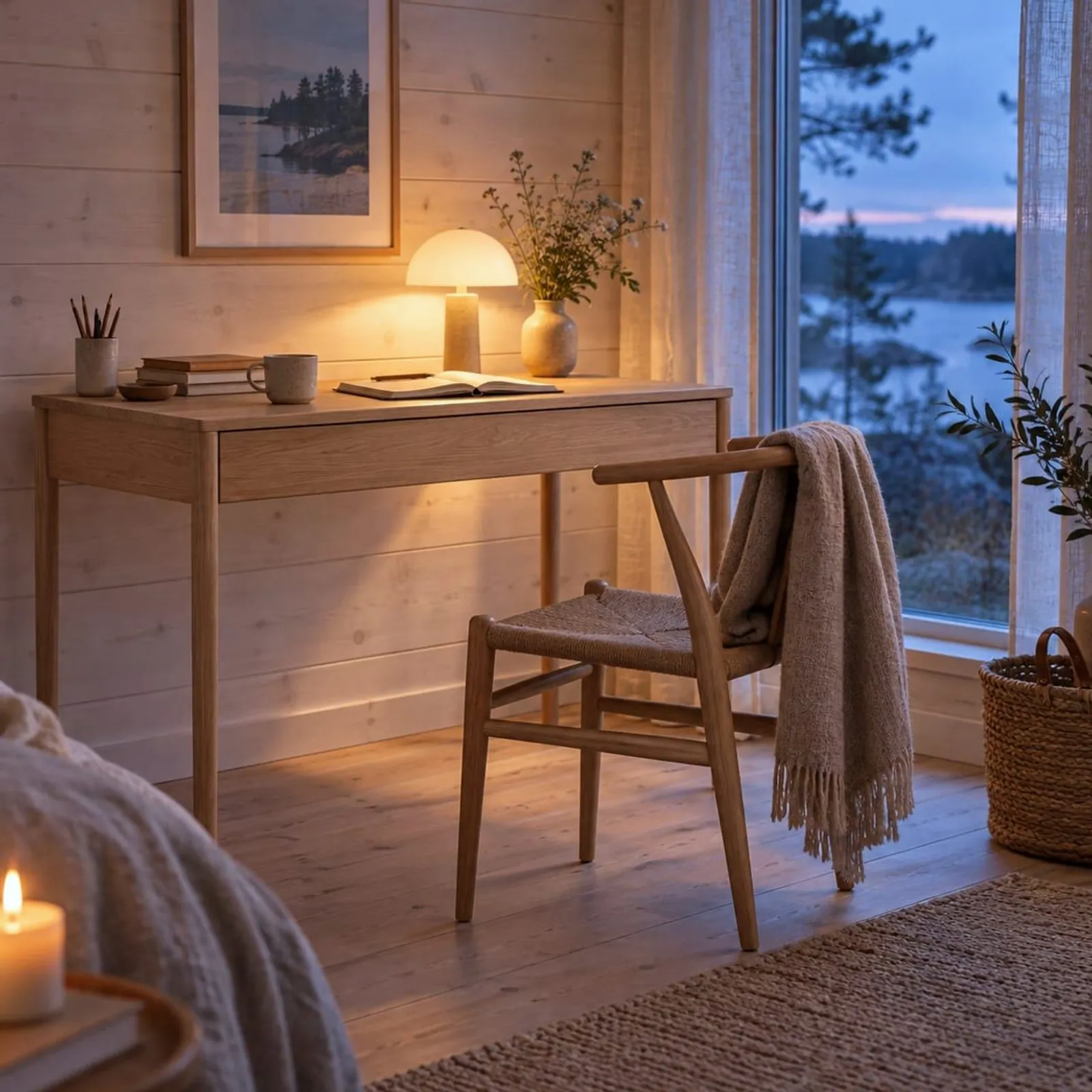 Bureau Skogen blanc craie - miniature 3
