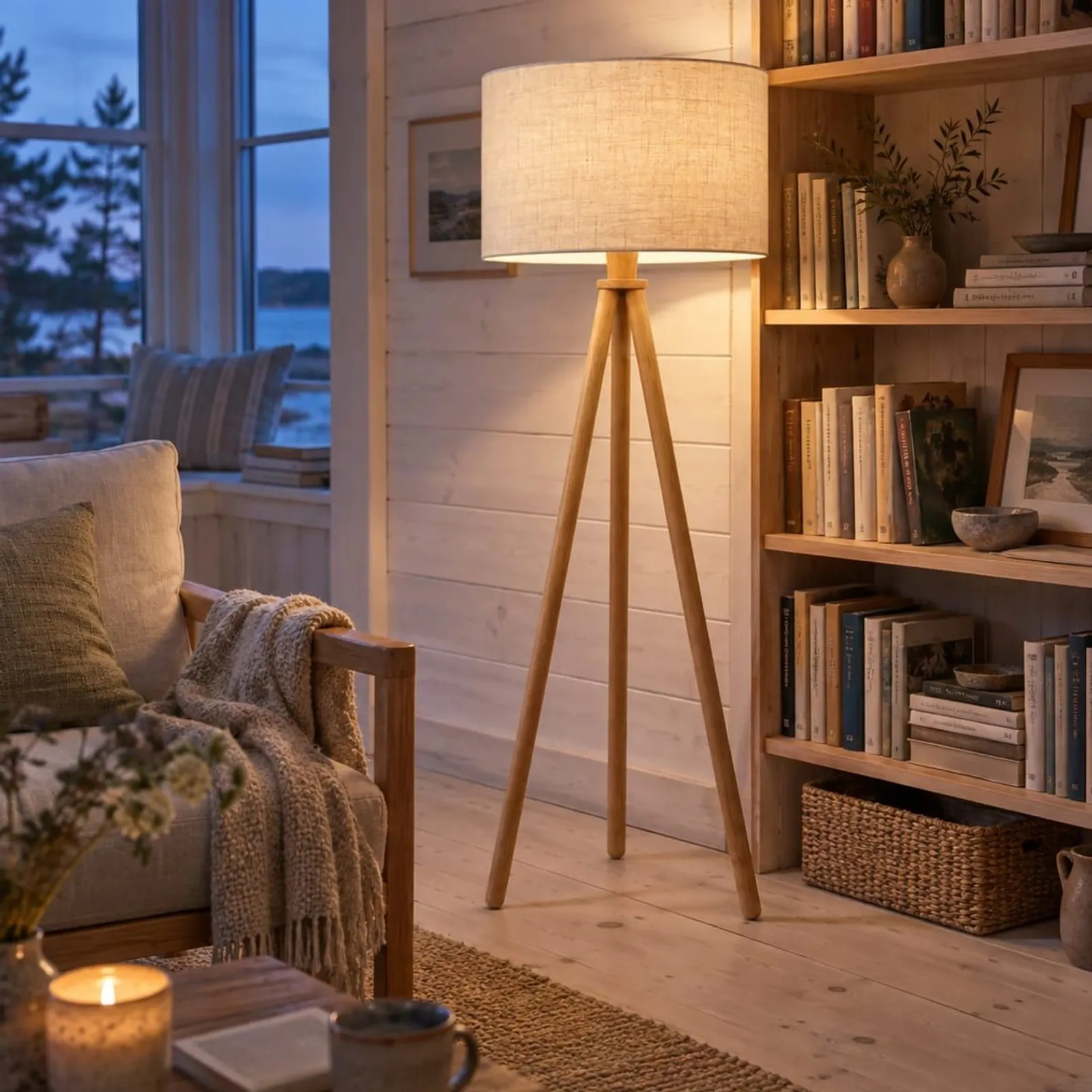 Lampadaire Hedern naturel - miniature 3