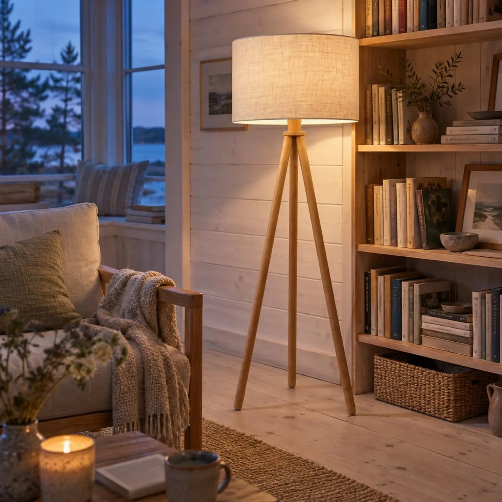 Lampadaire Kusten en chêne - miniature 3