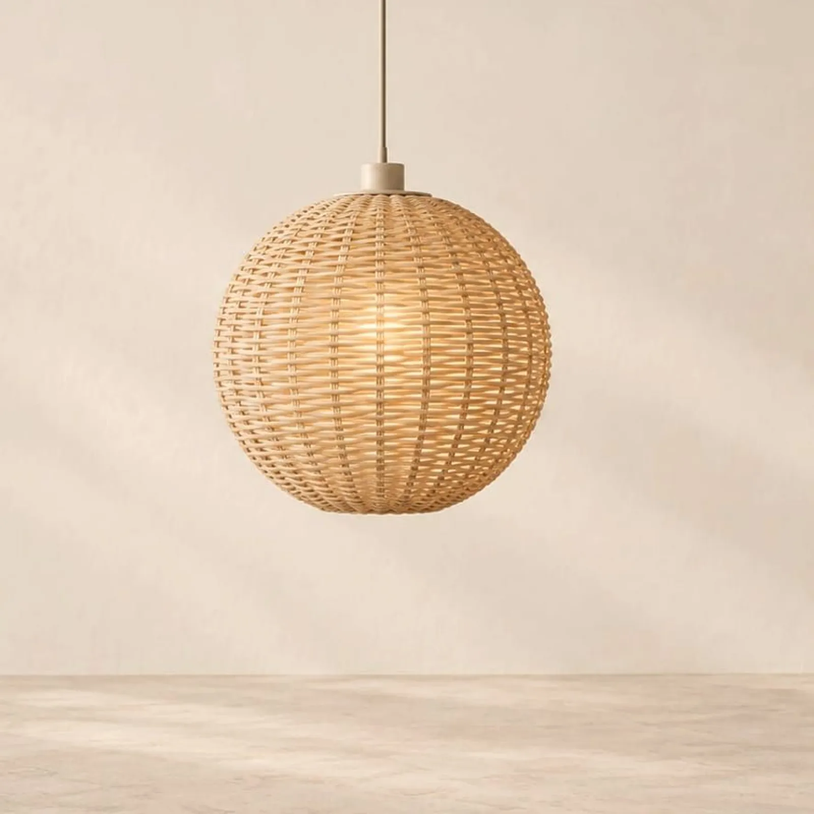 Suspension Tall en rotin - miniature 1