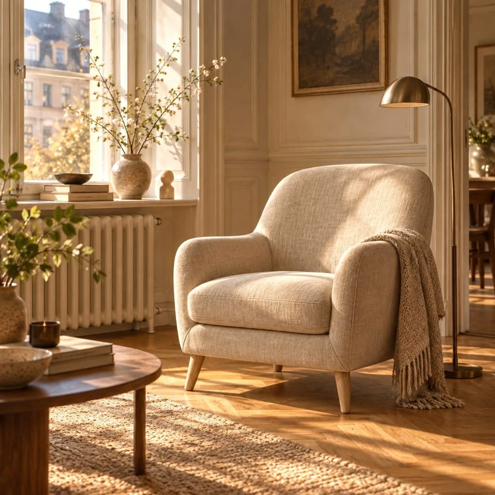Fauteuil Vall en lin - miniature 2