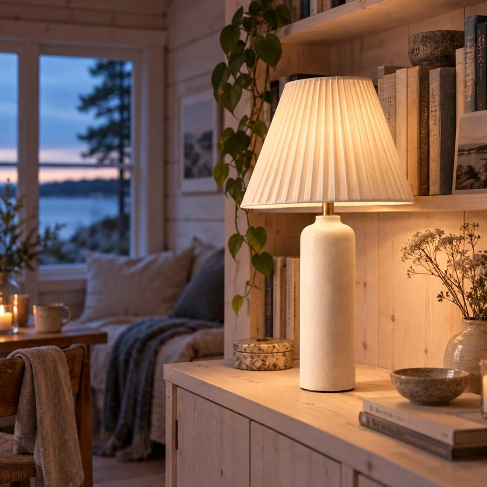 Lampe de table Korn blanc craie III - miniature 2
