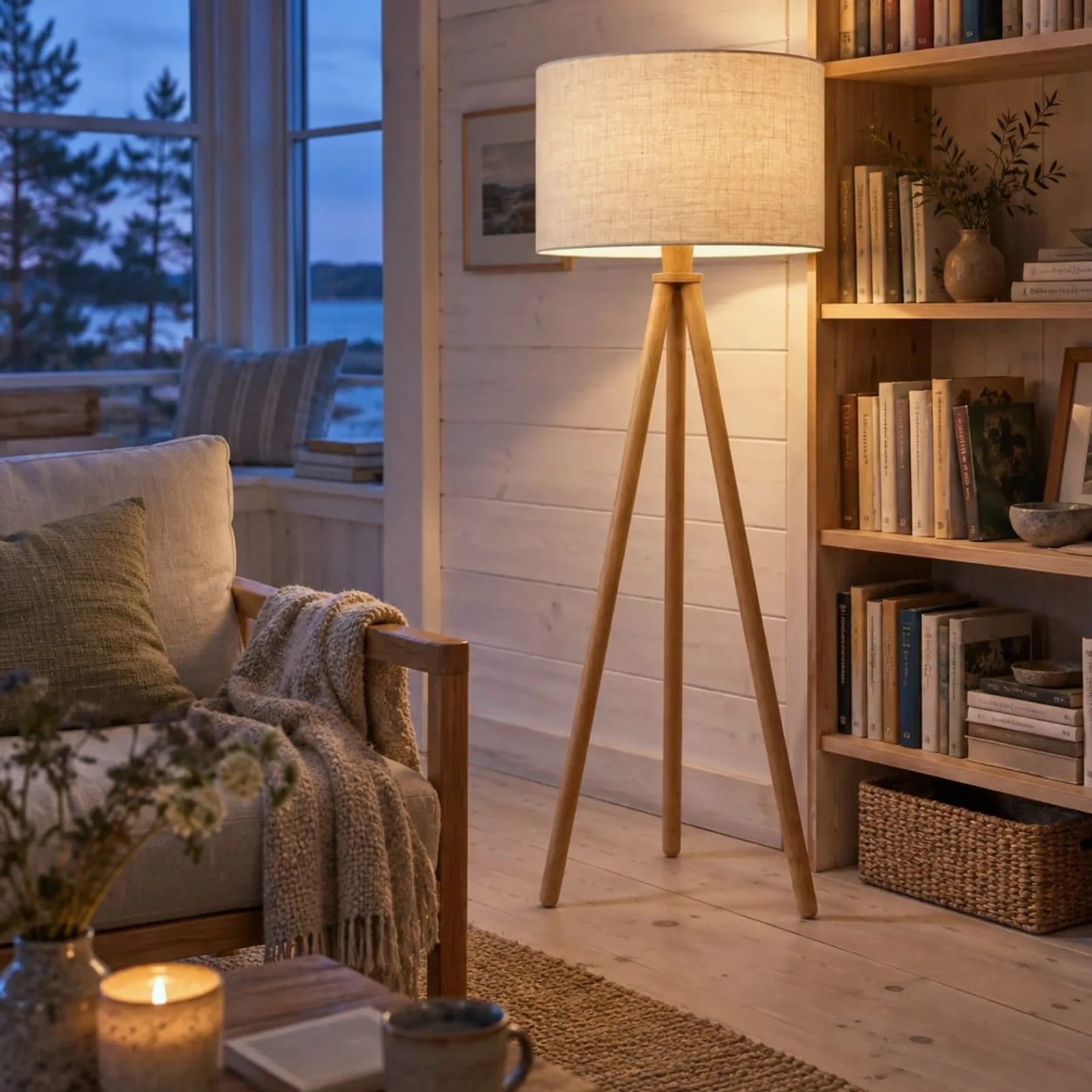 Lampadaire Hedern naturel III - miniature 3