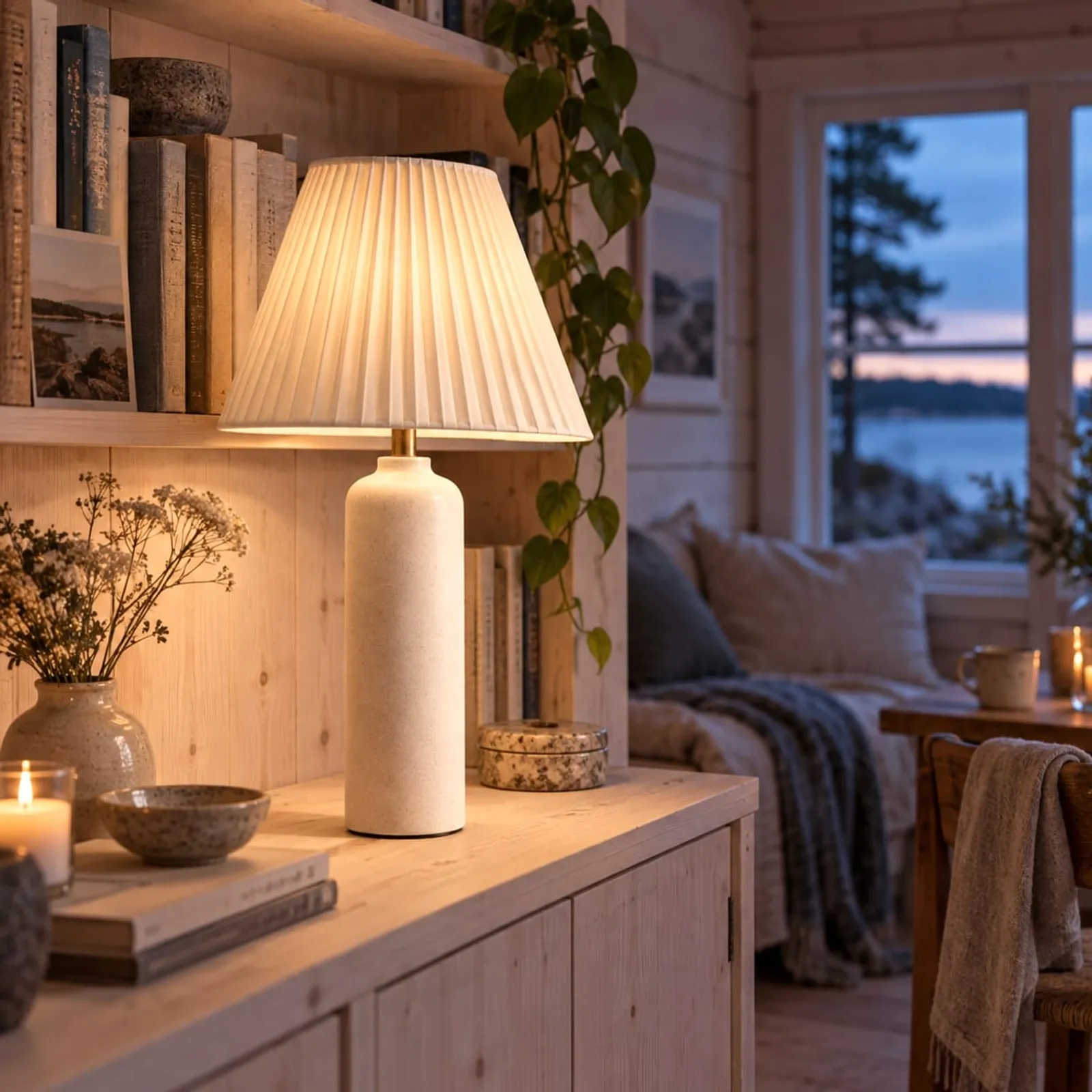 Lampe de table Korn blanc craie V - image 2