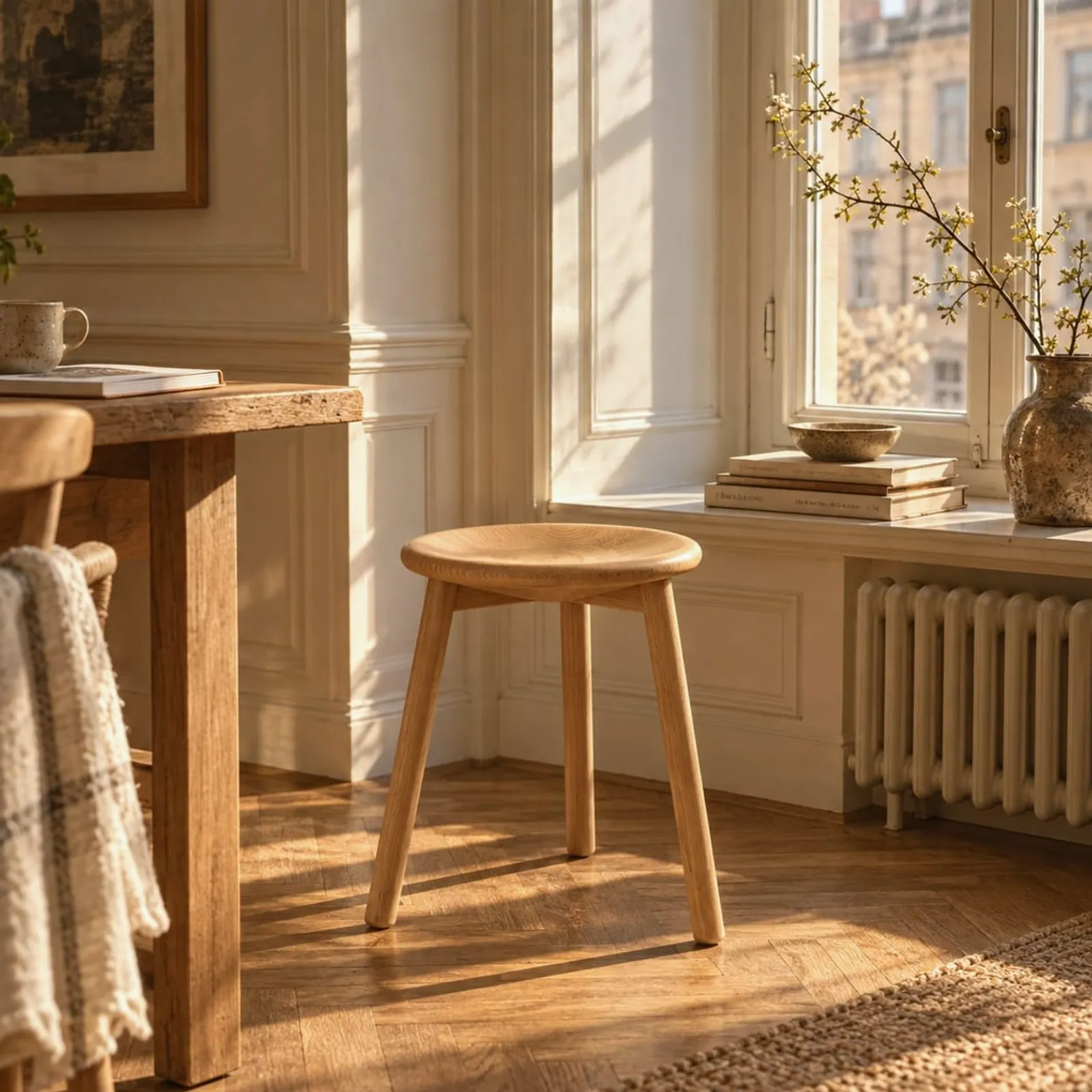 Tabouret Fläder en bouleau - image 3