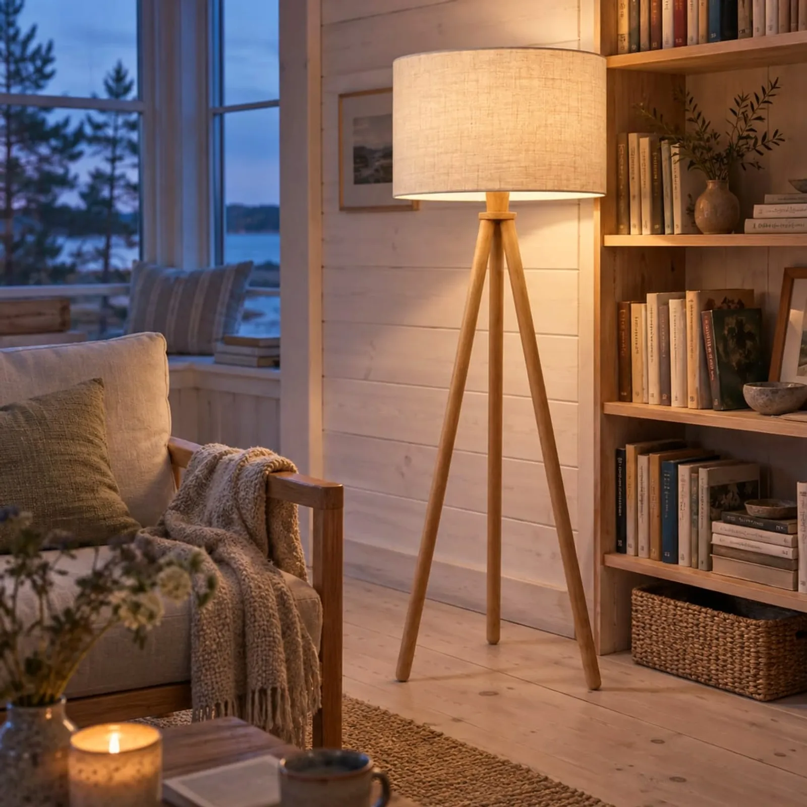 Lampadaire Linet naturel - image 3