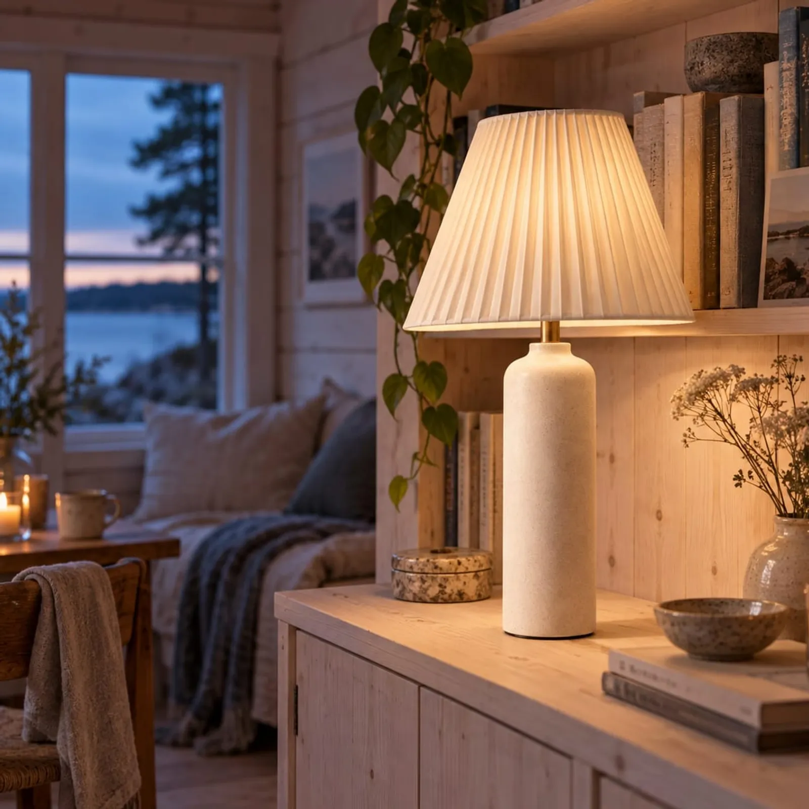 Bordslampa Lönn Kritvit - bild 2