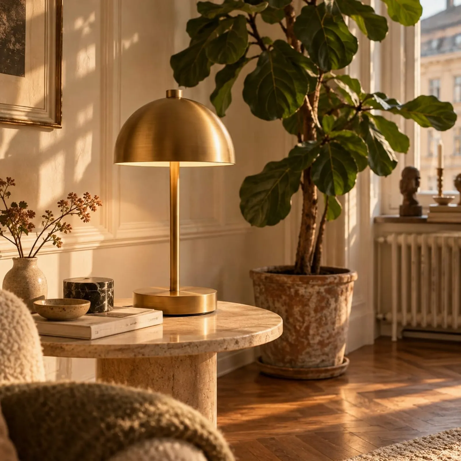 Bordslampa En Mässing - bild 2