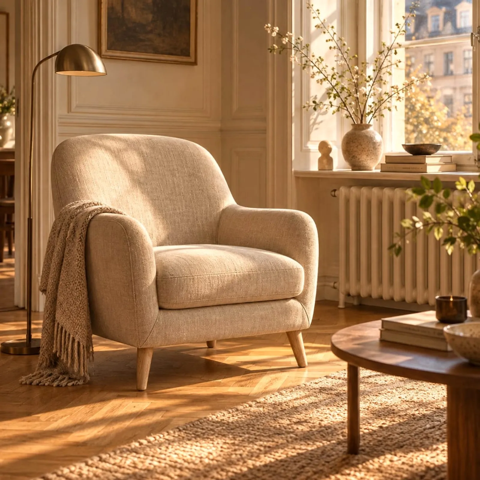 Fauteuil Hamn en velours - image 2