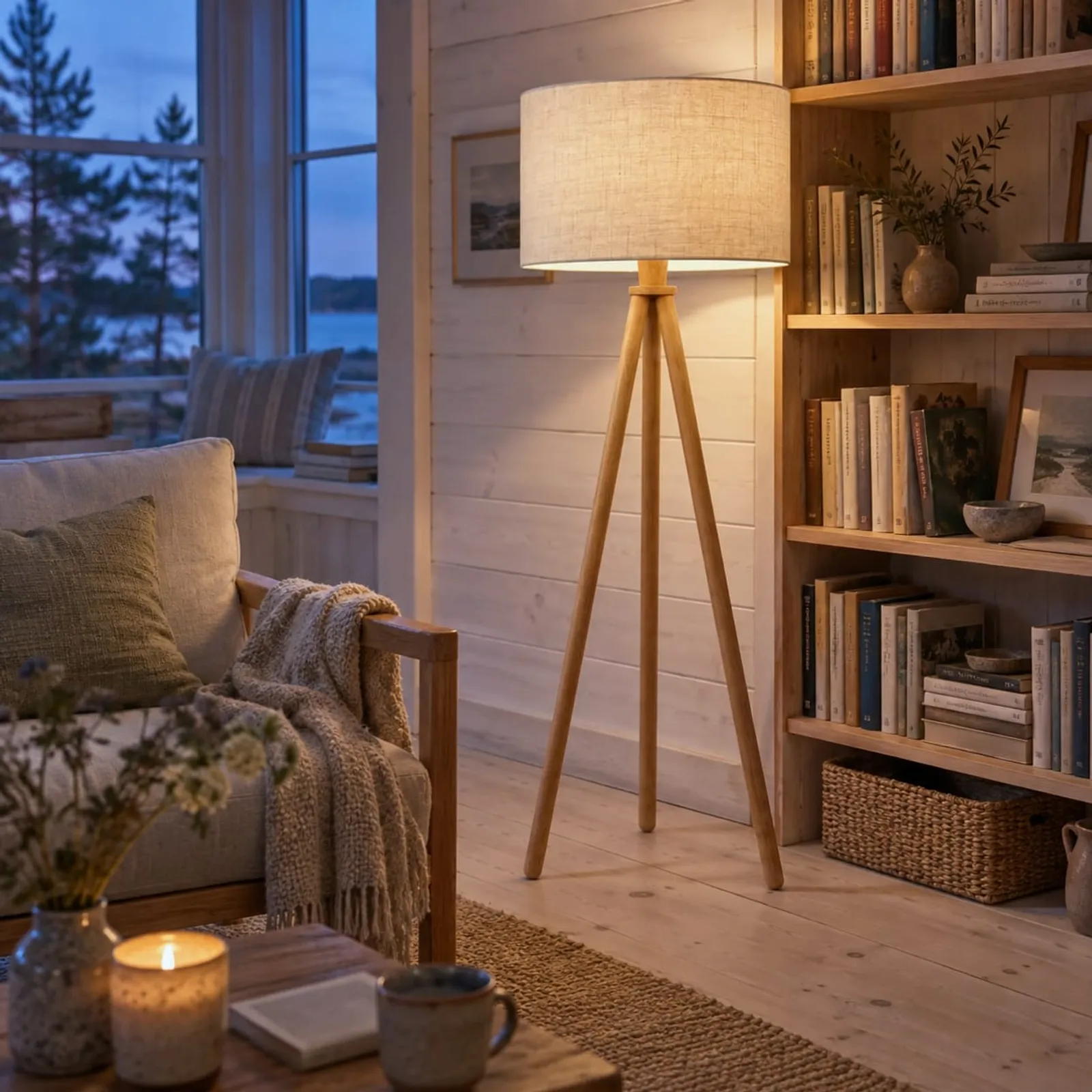 Golvlampa Hassel Natur - bild 3