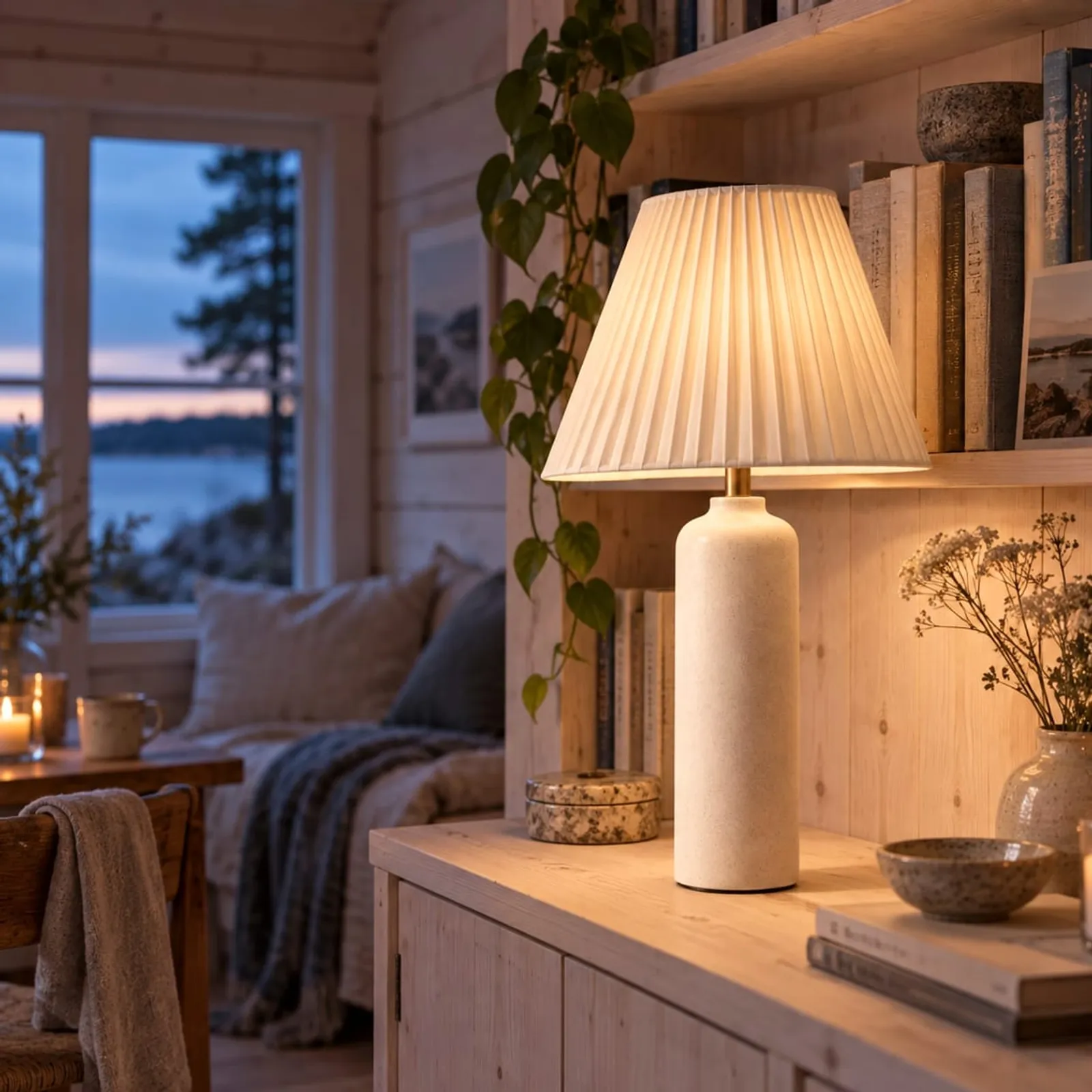Lampe de table Bryggan blanc craie III - image 2