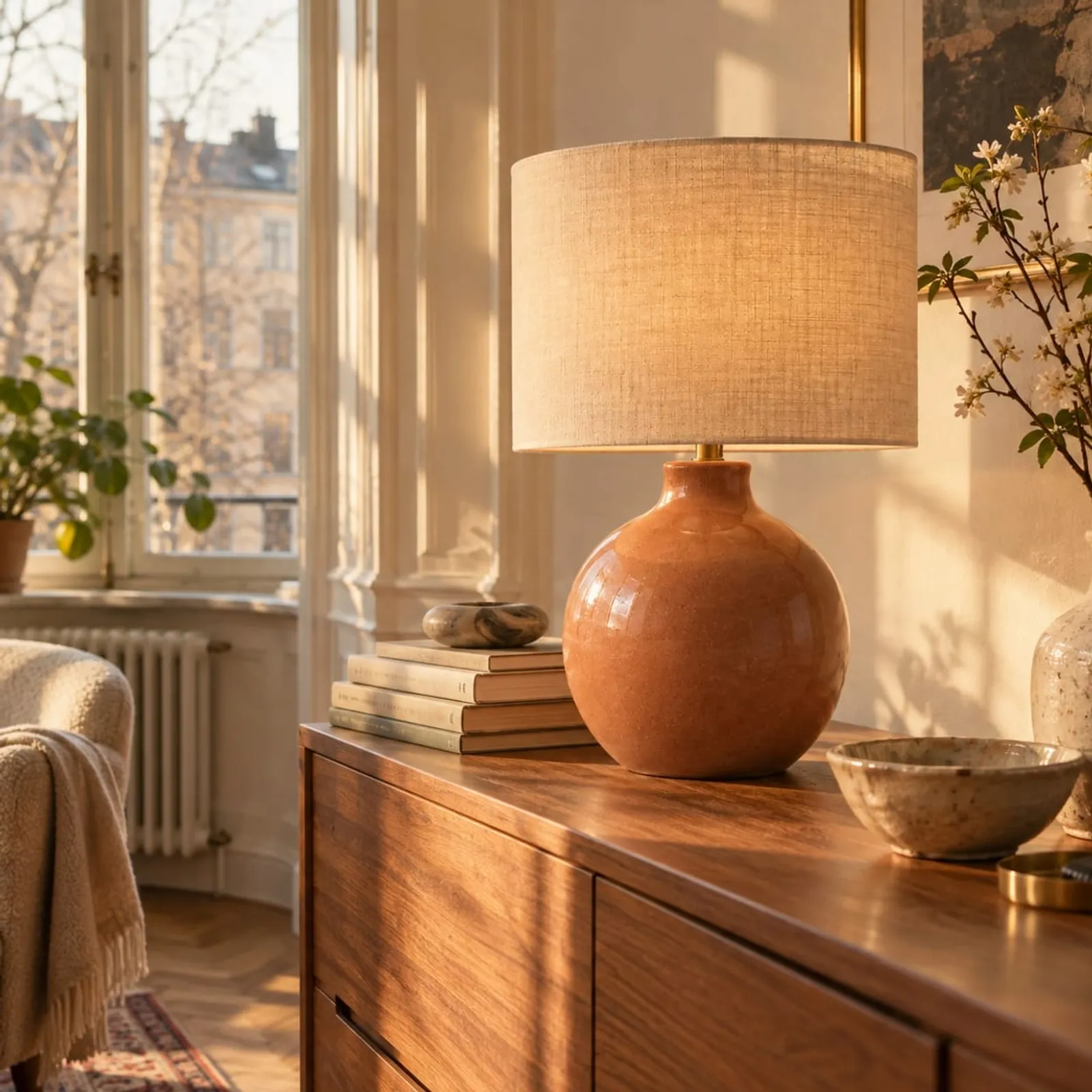 Lampe de table Alm terracotta - image 3