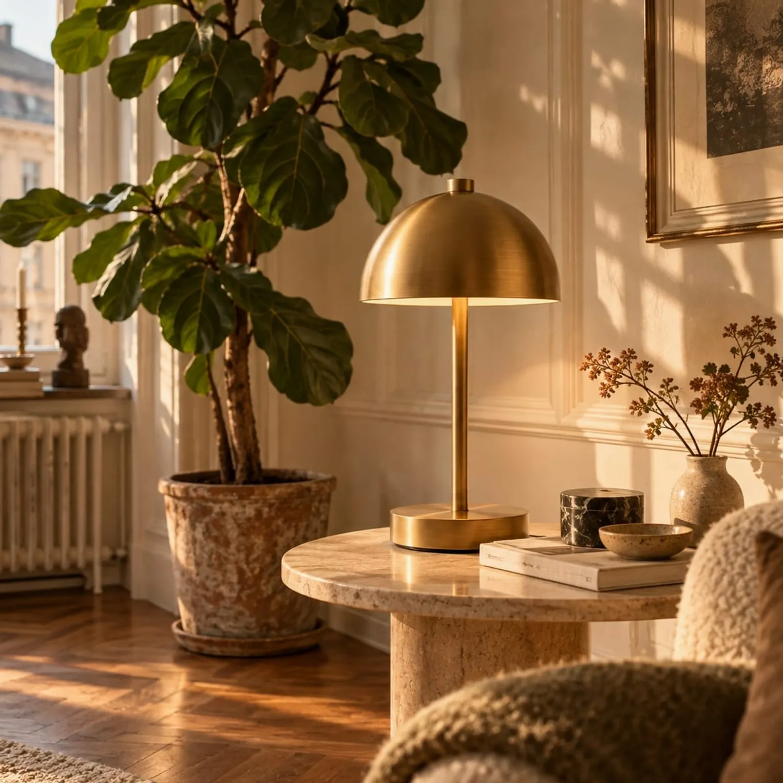 Bordslampa Ull Mässing - bild 2
