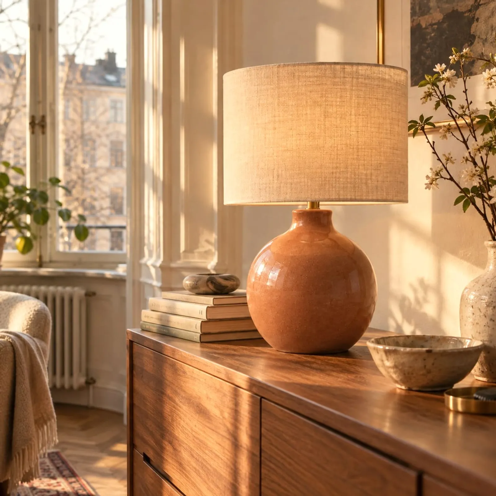 Lampe de table Hedern blanc craie II - image 2