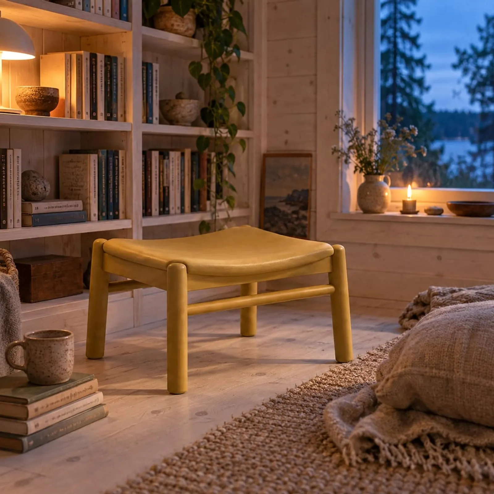 Tabouret Alm ocre III - image 3