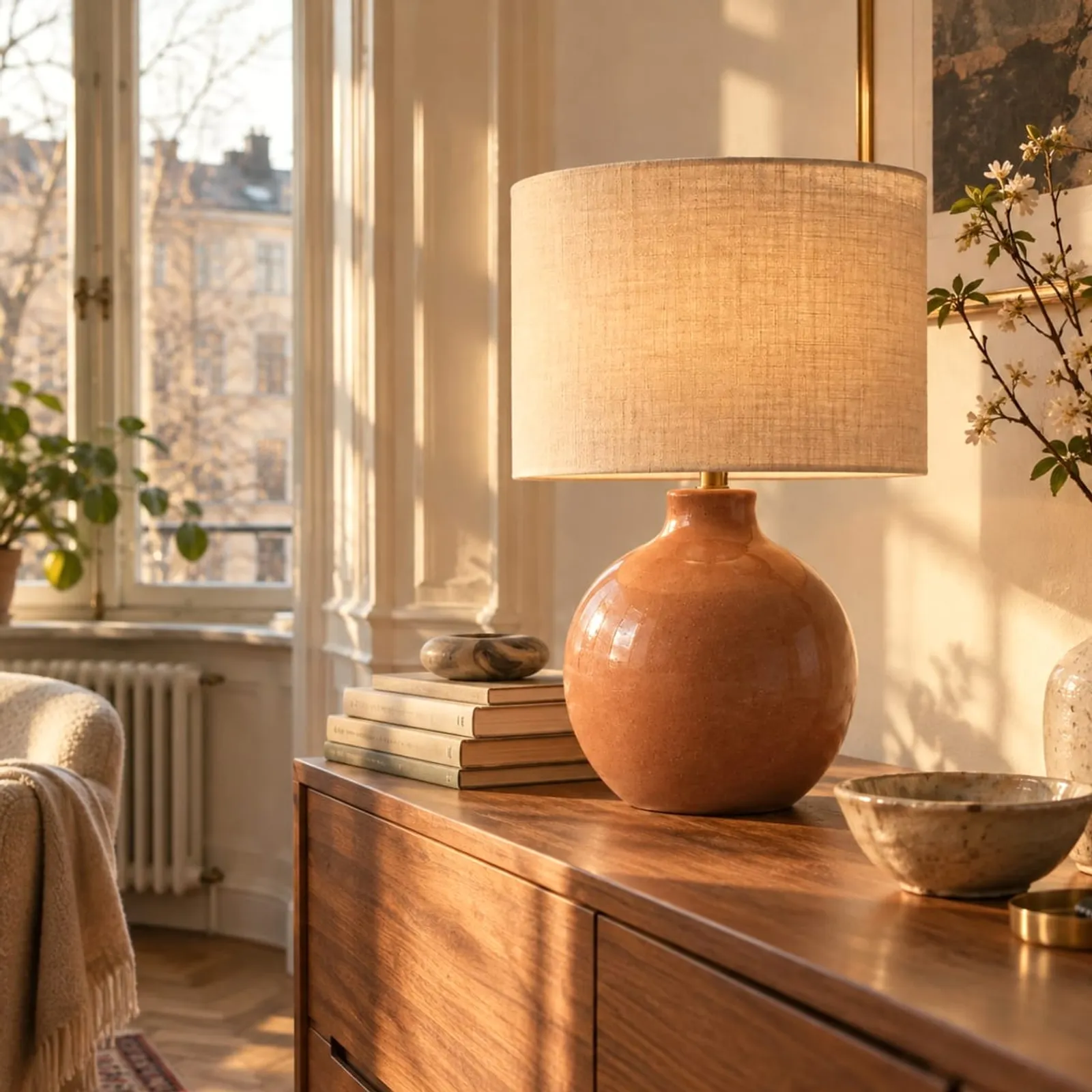 Lampe de table Hedern blanc craie - image 2